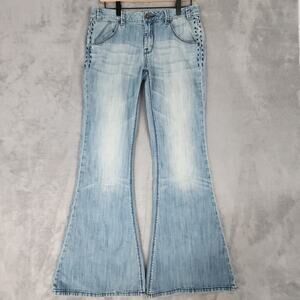 MEK DNM sand wash ultra flare jeans mid rise 30x32 Y2K Bratz Indie Boho